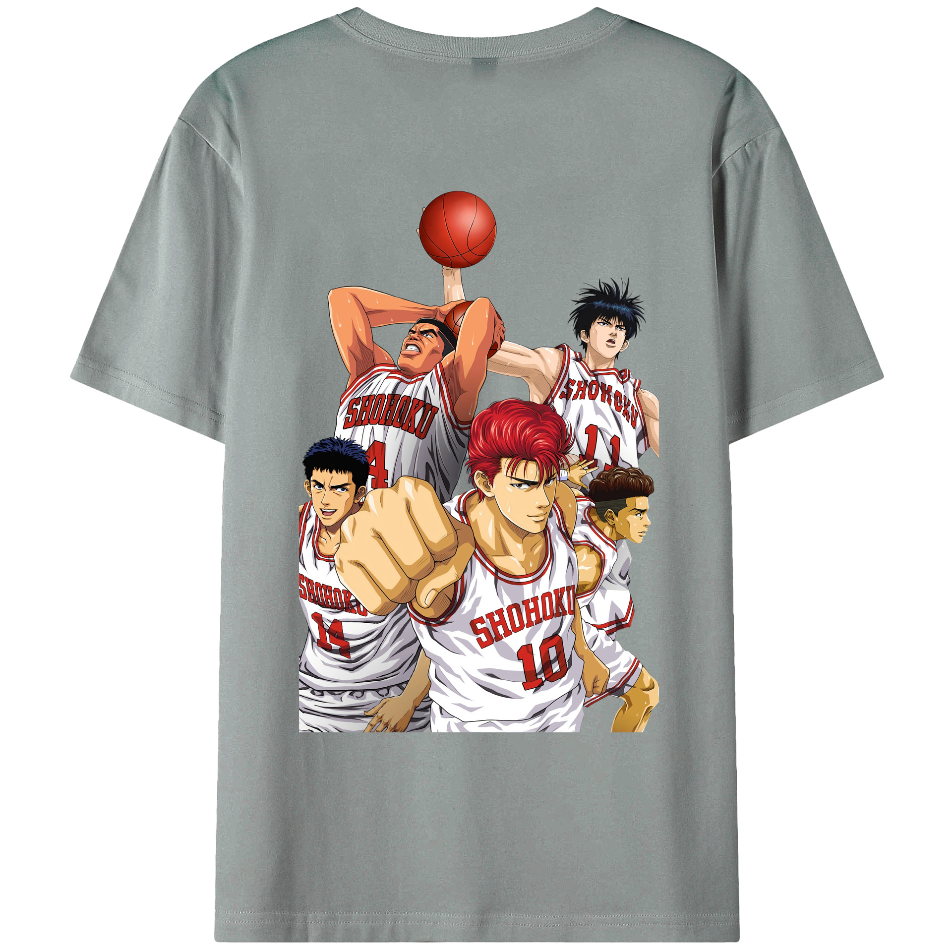 （画像用） SLAM DUNK／スラムダンク 綿100％ メンズ半袖Tシャツ（バックプリント） 通気性